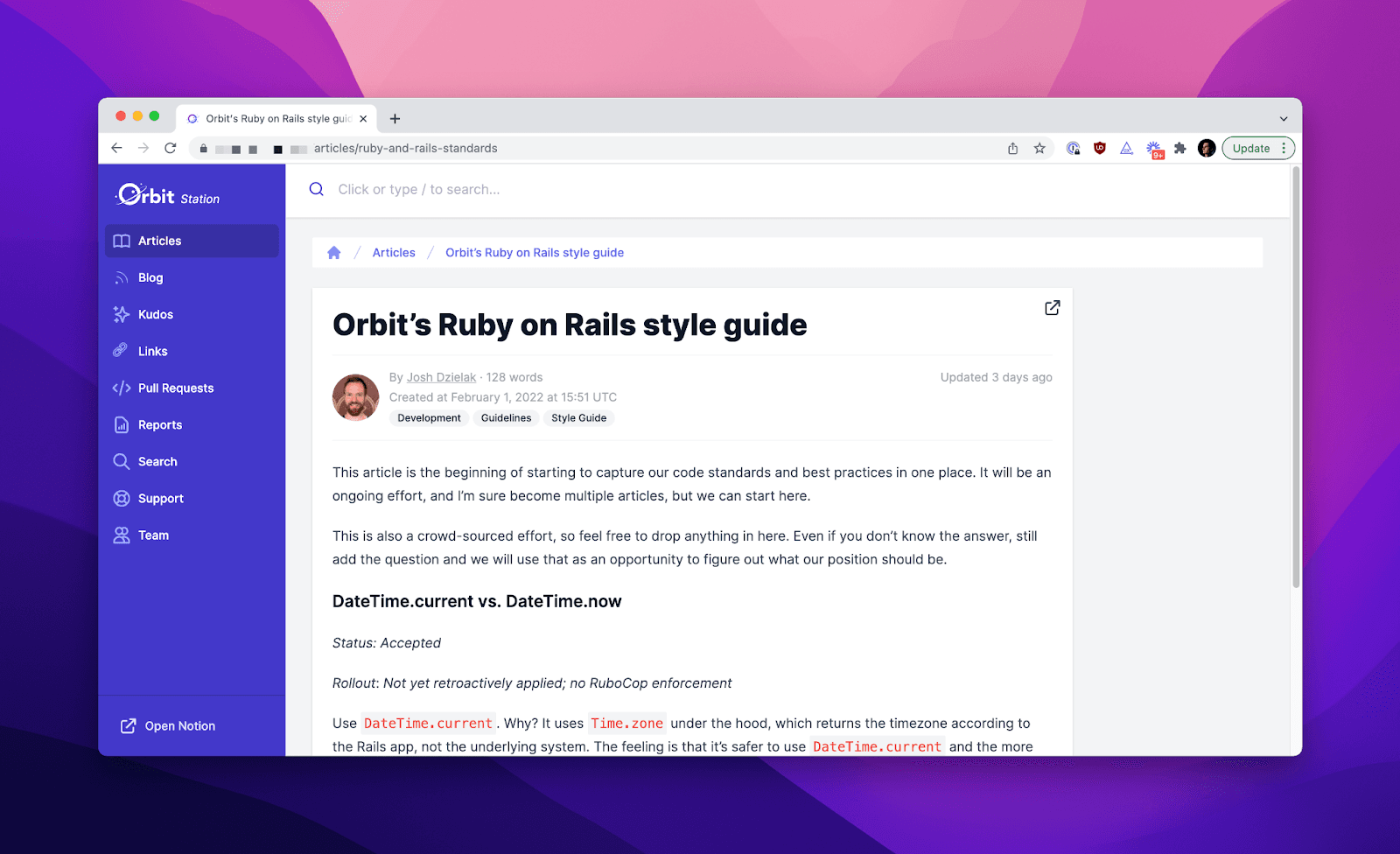 An example article on Station, written and edited in Notion, synced with notion-ruby-client