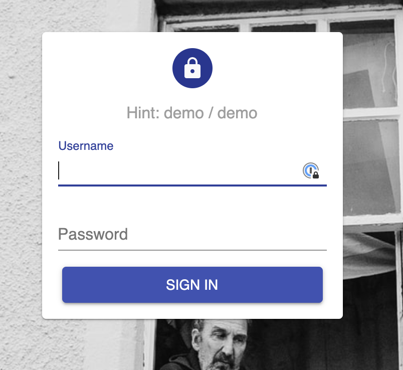 The authentication screen of React Admin